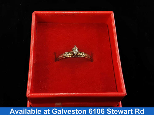 Women's Ring - Solitaire - Yellow Gold 14k (.585) 1.3 grams Size 7.5