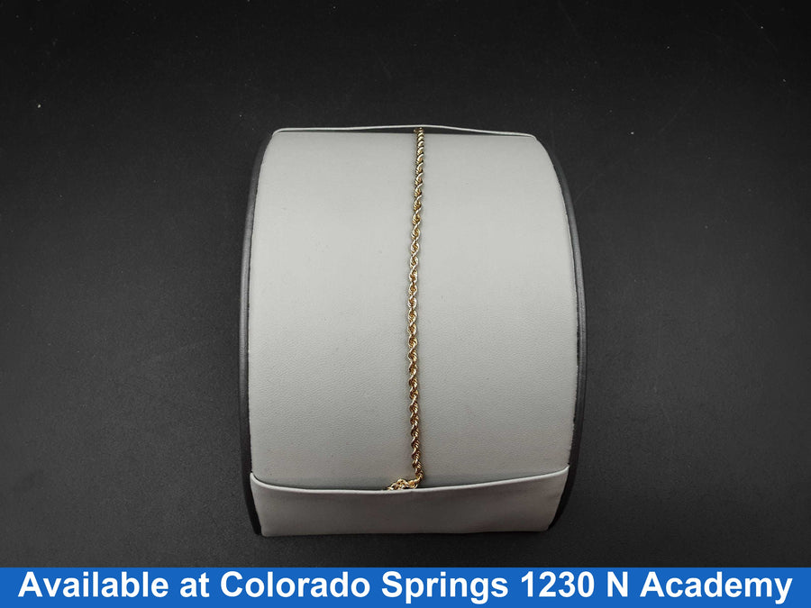 Rope Bracelet - Yellow Gold 10k (.417) 3.8 grams 8 inch