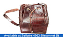 Versace Leather Crocodile Crossbody Brown Purse / Handbag