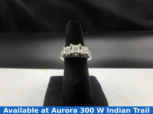 Ring - Wedding Set - White Gold 14k (.585) 5.9 grams Size 3.5