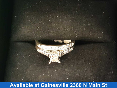 Ring - Engagement Set - White Gold 10k (.417) 3 grams Size 7.5