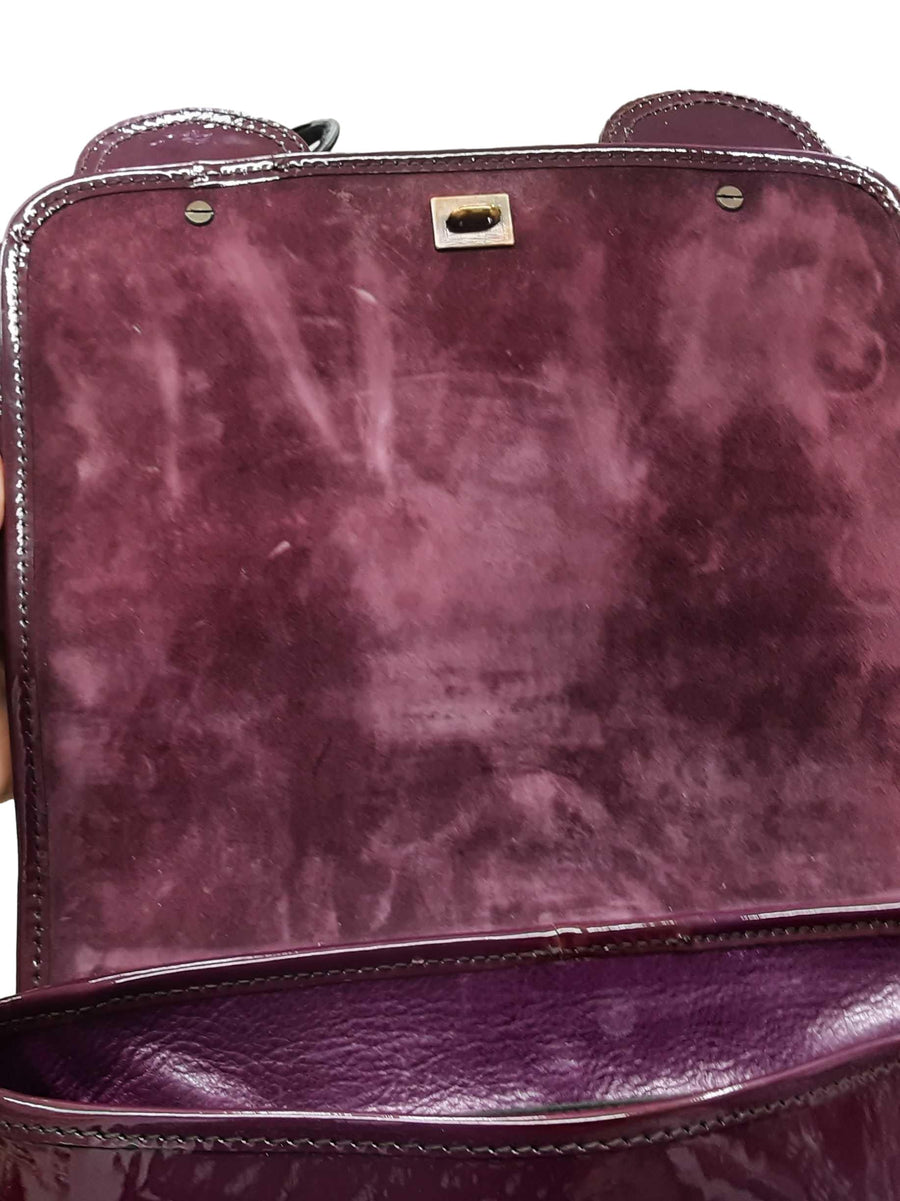 Fendi Purple Patent B Purple Purse / Handbag