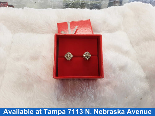 Double Stud Earrings - White Gold 14k (.585) 1.5 grams
