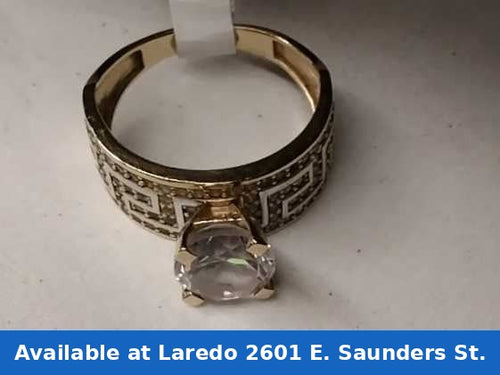 Women's Ring - Solitaire - Yellow Gold 10k (.417) 4.6 grams Size 9.5