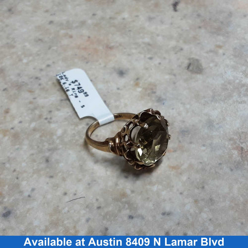 Women's Ring - Solitaire - Yellow Gold 10k (.417) 6.1 grams Size 5