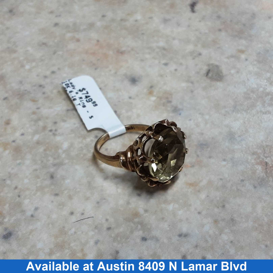 Women's Ring - Solitaire - Yellow Gold 10k (.417) 6.1 grams Size 5