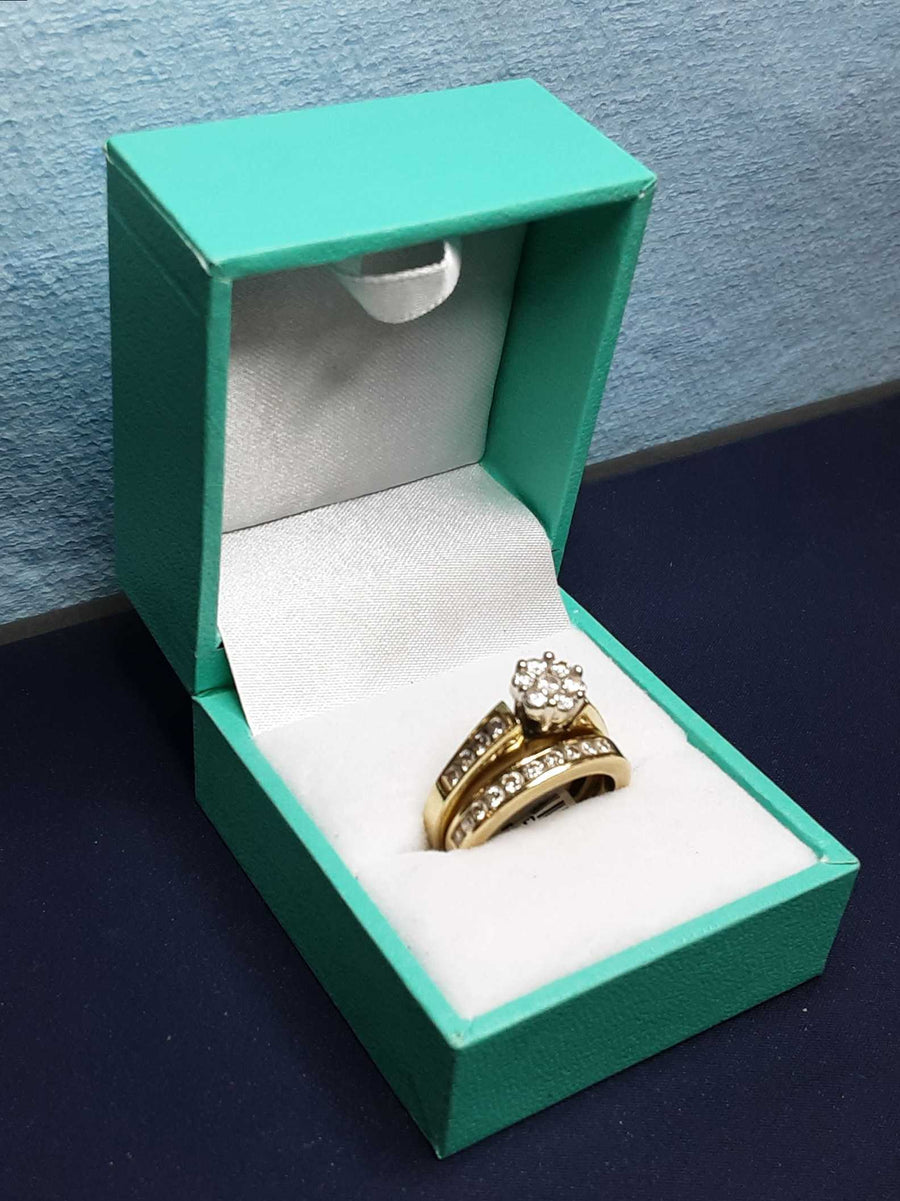 Ring - Engagement Set - Yellow Gold 14k (.585) 7.3 grams Size 5