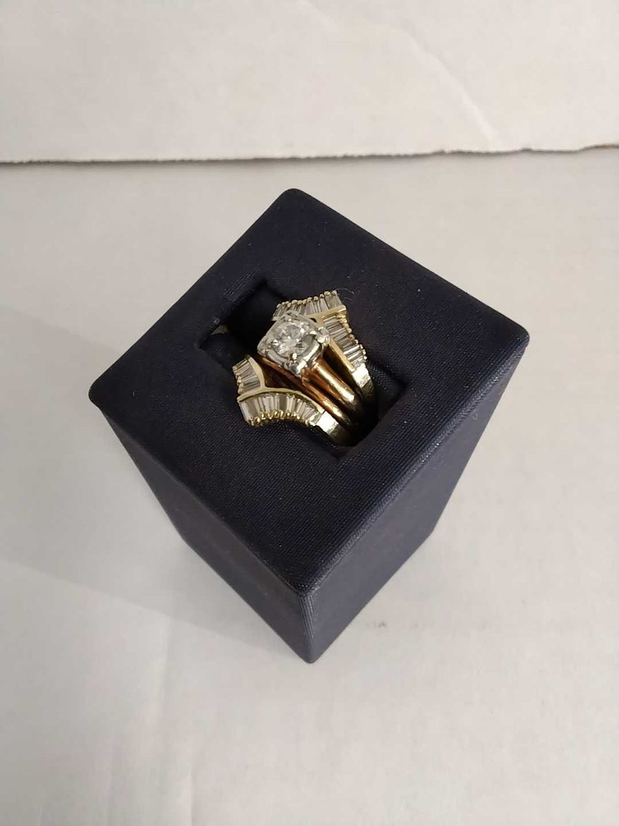 Ring - Engagement Set - Yellow Gold 14k (.585) 7.4 grams Size 7