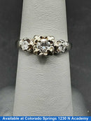 Ring - Wedding Set - White Gold 14k (.585) 2.8 grams Size 7