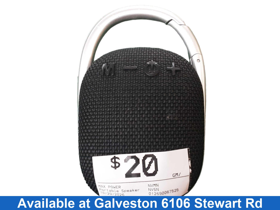 Max Power Black Portable Speaker