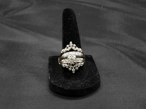 Ring - Engagement Set - White Gold 14k (.585) 8.8 grams Size 8.5