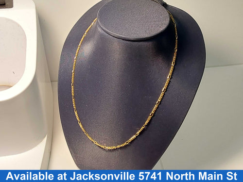 Figaro Chain - Yellow Gold 14k (.585) 3.6 grams 16 inch