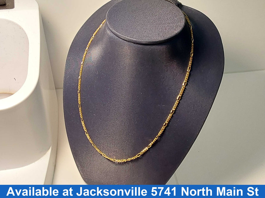 Figaro Chain - Yellow Gold 14k (.585) 3.6 grams 16 inch