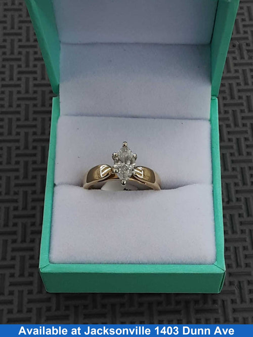 Women's Ring - Solitaire - Yellow Gold 14k (.585) 4.9 grams Size 7