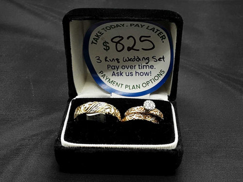 Ring - Wedding Set - Yellow Gold 10k (.417) 7.3 grams Size 12