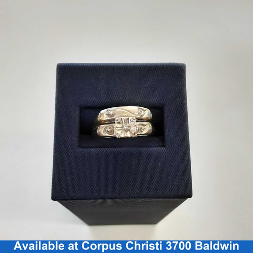 Ring - Wedding Set - White Gold 14k (.585) 3.6 grams Size 8