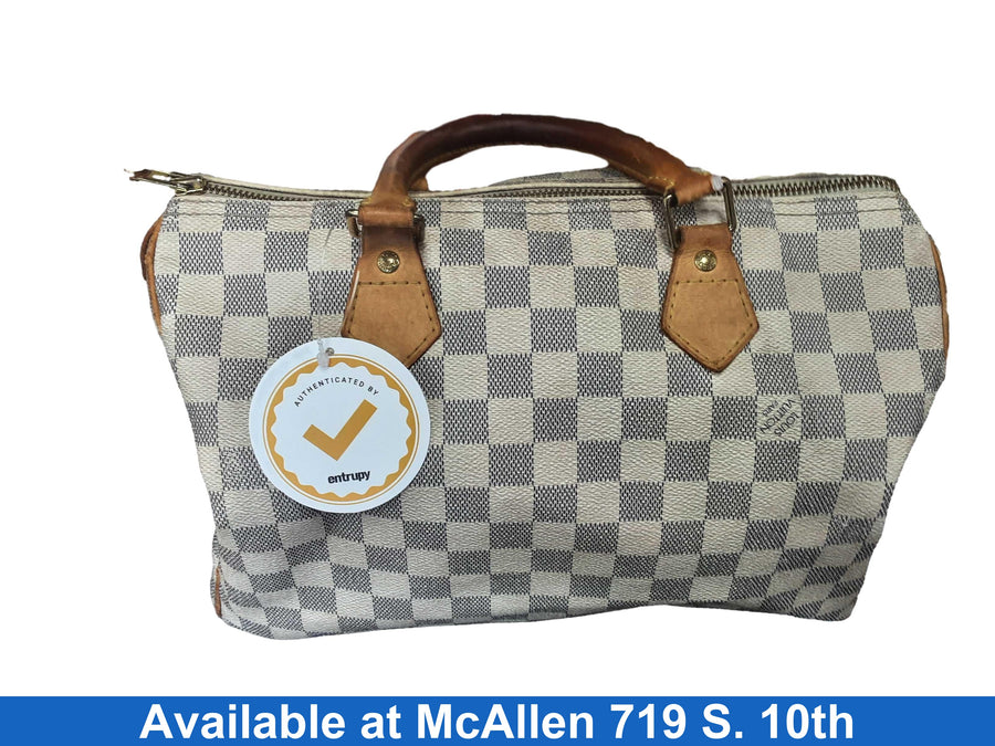 Louis Vuitton Damier Azur Speedy 30 Beige / Tan Purse / Handbag