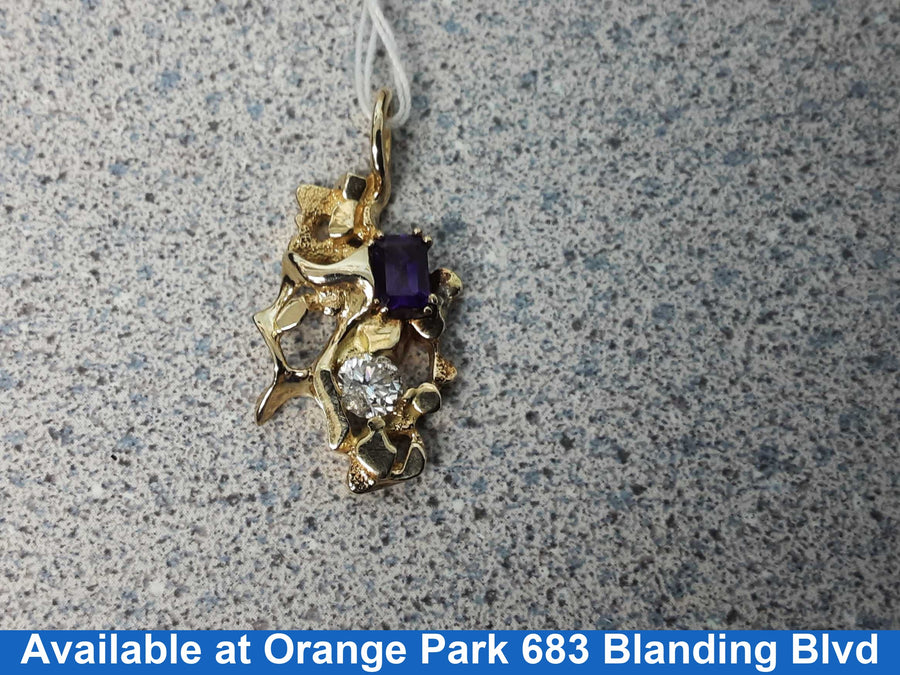 Diamond Pendant - Yellow Gold 14k (.585) 8.5 grams
