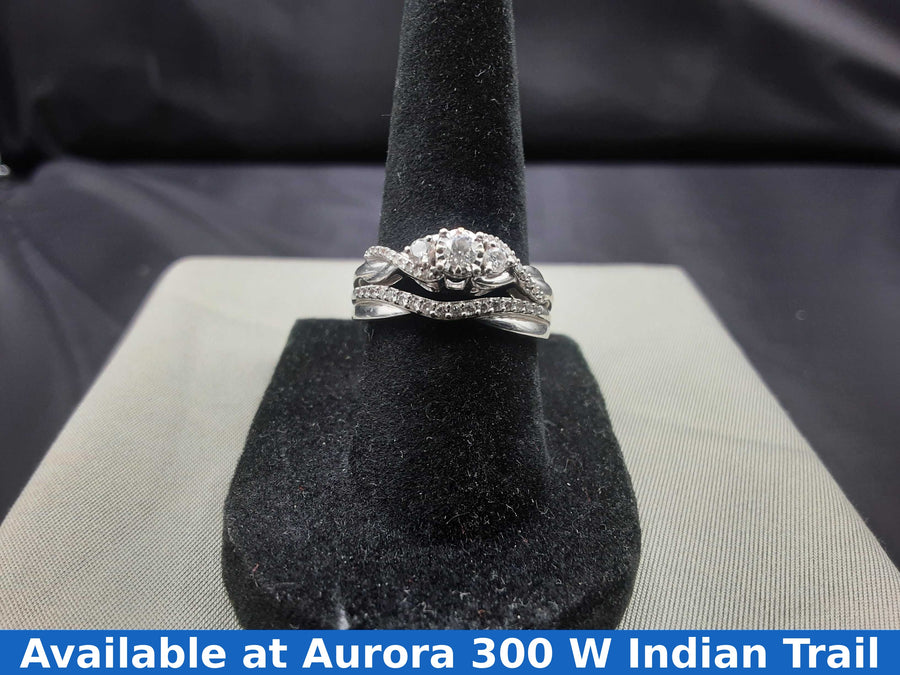 Ring - Engagement Set - White Gold 14k (.585) 4.5 grams Size 7