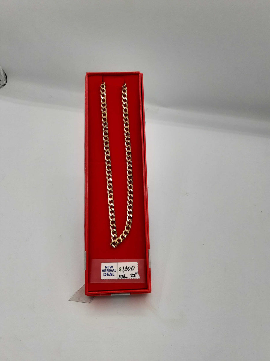 Cuban Link Chain - Yellow Gold 10k (.417) 13.6 grams 22 inch