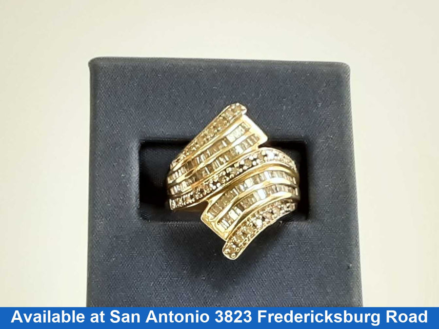 Women's Diamond Ring - Yellow Gold 10k  Size 7.5