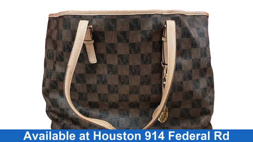 Michael Kors Jet Set Signature Logo Weekender Bag Brown Purse / Handbag