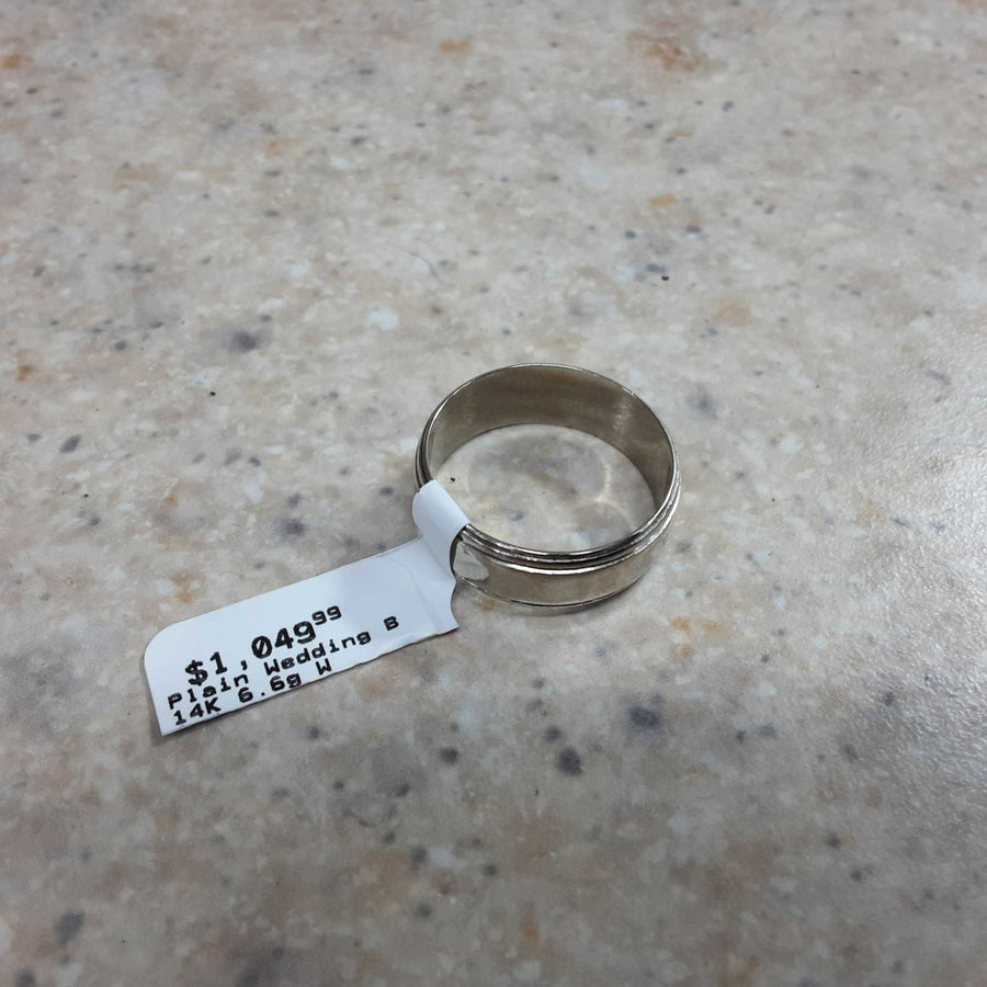 Ring - Wedding Band - White Gold 14k (.585) 6.6 grams Size 10.5