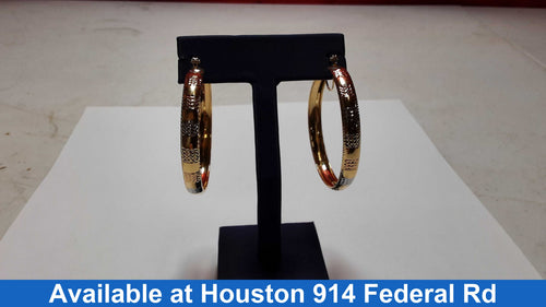 Bangle Earrings - Tricolor Gold 14k (.585) 5.2 grams