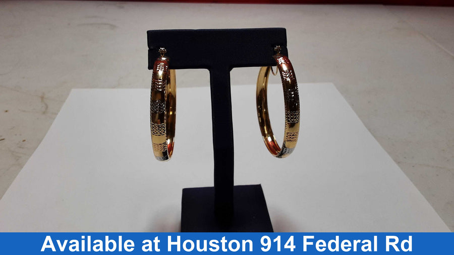 Bangle Earrings - Tricolor Gold 14k (.585) 5.2 grams