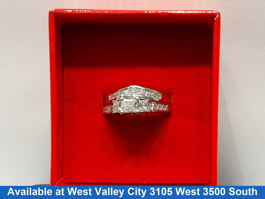 Ring - Engagement Set - White Gold 14k (.585) 6.1 grams Size 6