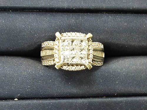 Ring - Wedding Set - White Gold 14k (.585) 6 grams Size 6