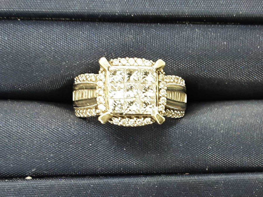 Ring - Wedding Set - White Gold 14k (.585) 6 grams Size 6