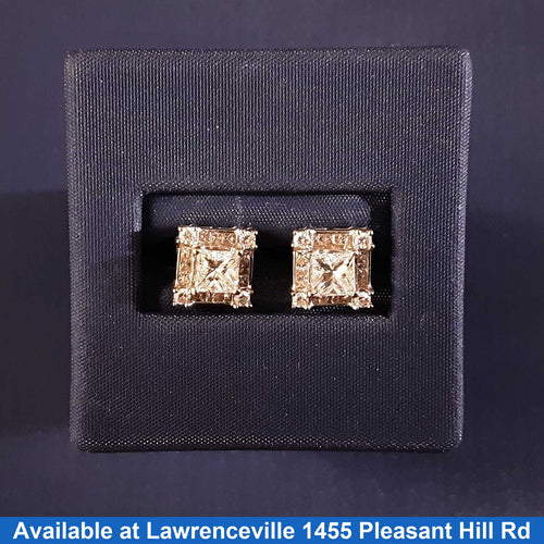 Double Stud Earrings - White Gold 14k (.585) 1.5 grams