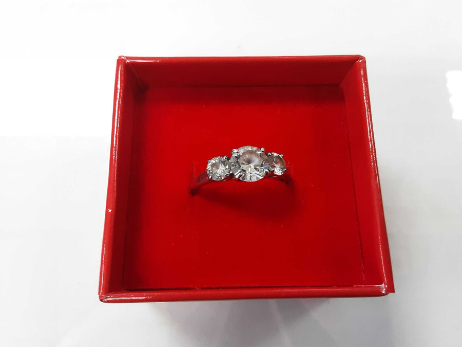 Ring - Engagement Set - Silver 2.5 grams Size 7.5