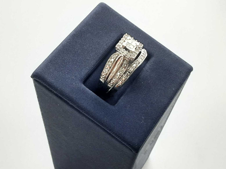 Diamond Engagement Set White Gold 10k Size 7