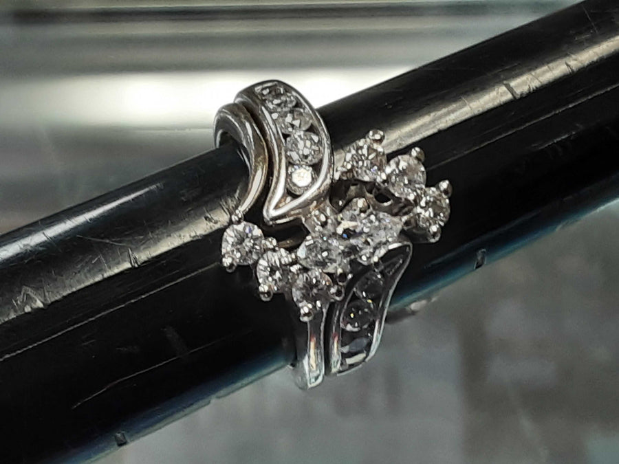 Ring - Wedding Set - White Gold 14k (.585) 8.3 grams Size 7