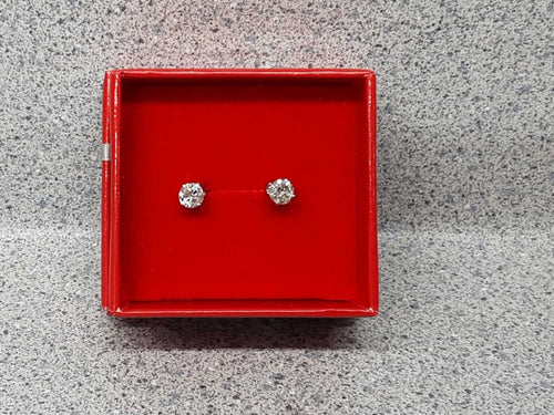 Double Stud Earring - White Gold 14k (.585) 0.8 grams