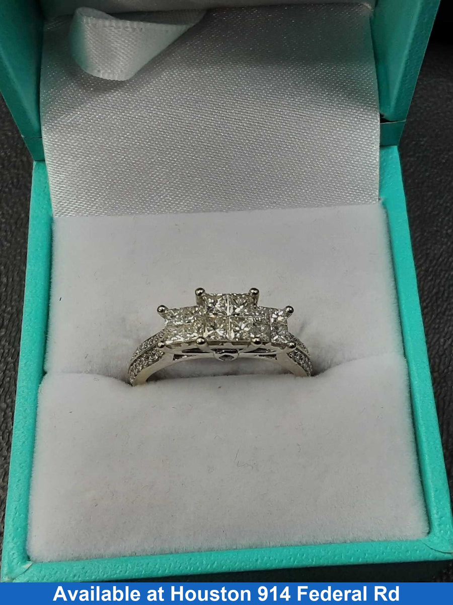 Ring - Engagement Set - White Gold 18k (.750) 4.1 grams Size 7