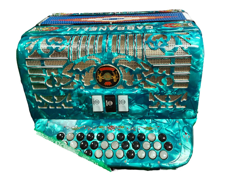 Gabbanelli Turquoise Blue Button Accordion