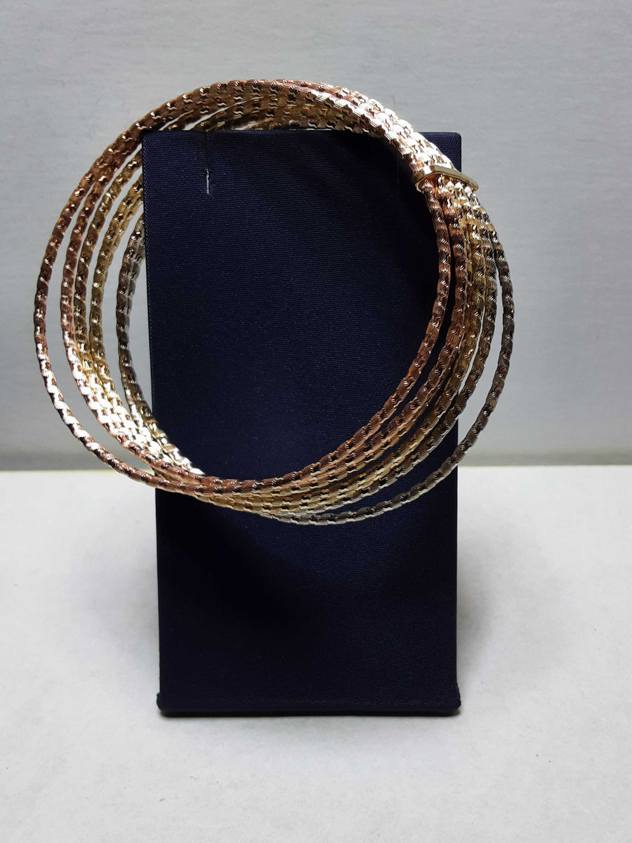 Bracelet - Tricolor Gold 14k (.585) 19.2 grams 7 inch