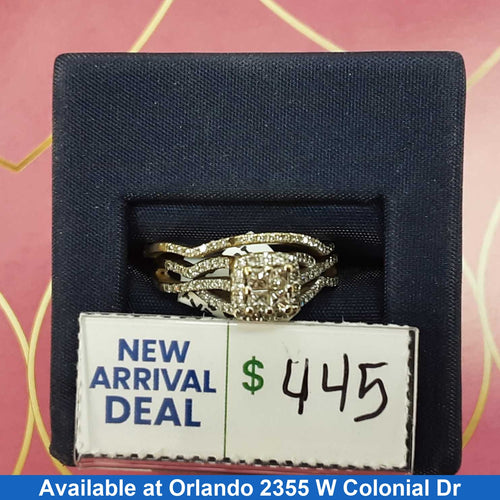 Ring - Engagement Set - Yellow Gold 10k (.417) 3.7 grams Size 20