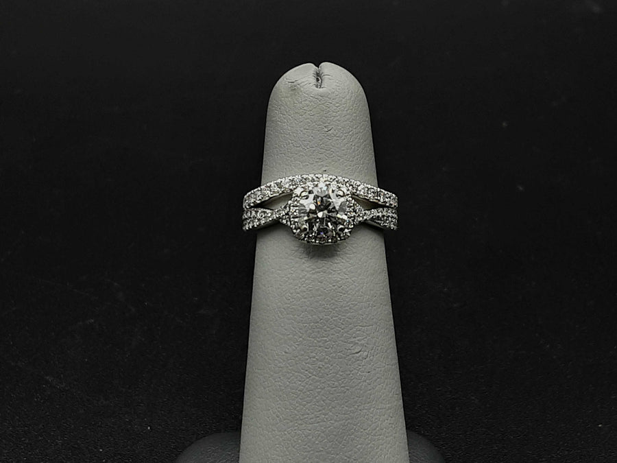 Ring - Wedding Set - White Gold 14k (.585) 5.1 grams Size 5