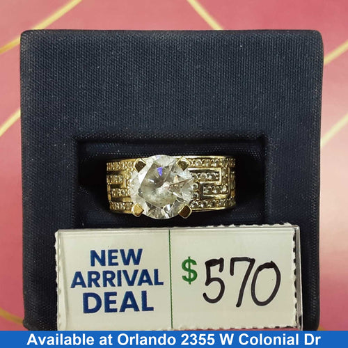 Women's Ring - Solitaire - Yellow Gold 10k (.417) 4.4 grams Size 6