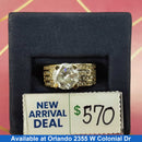 Women's Ring - Solitaire - Yellow Gold 10k (.417) 4.4 grams Size 6