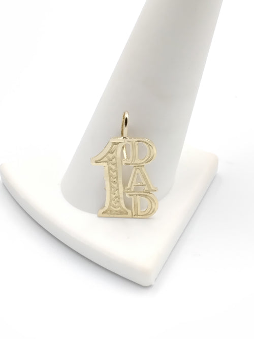 #1 Dad 14k Yellow Gold Pendant (.585) 1 grams