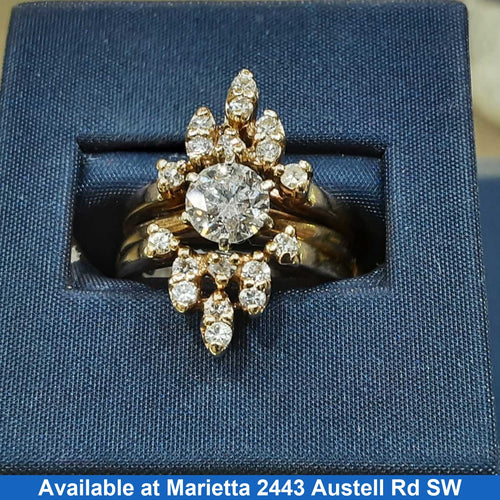 Ring - Wedding Set - Yellow Gold 14k (.585) 9.8 grams Size 9