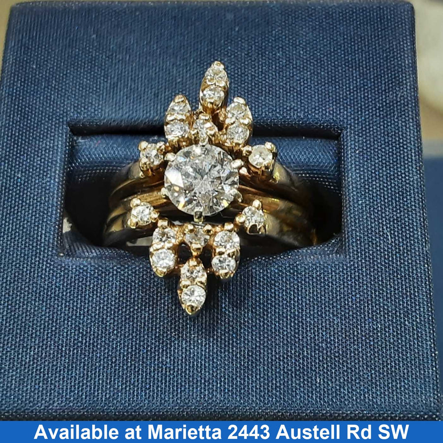 Ring - Wedding Set - Yellow Gold 14k (.585) 9.8 grams Size 9