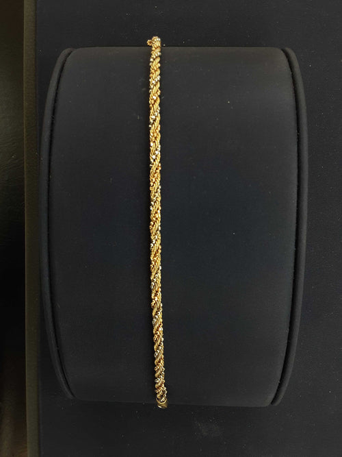 Rope Bracelet - Tricolor Gold 14k (.585) 5.3 grams 7 inch