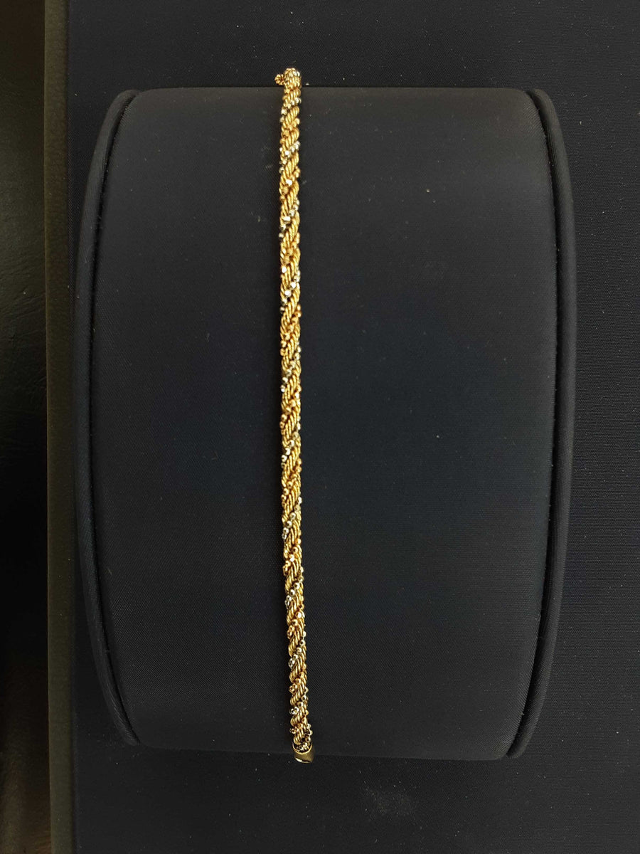 Rope Bracelet - Tricolor Gold 14k (.585) 5.3 grams 7 inch