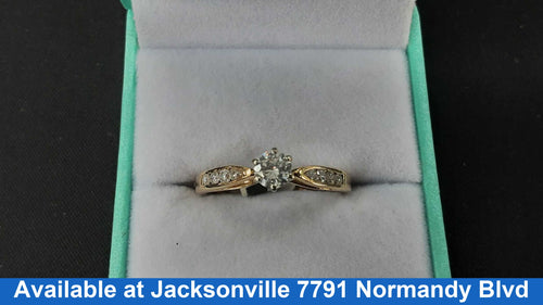 Ring - Engagement Set - Yellow Gold 14k (.585) 3.1 grams Size 9.5